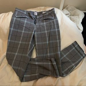 Blue, white & grey plaid work pants